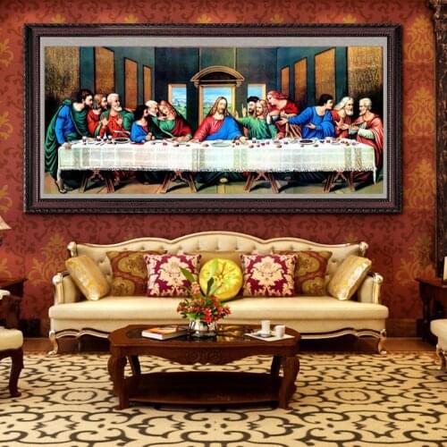 5D Full Diamond Embroidery Catholicism The Last Supper Diamond painting Christian Living Room paintings Cross stitch