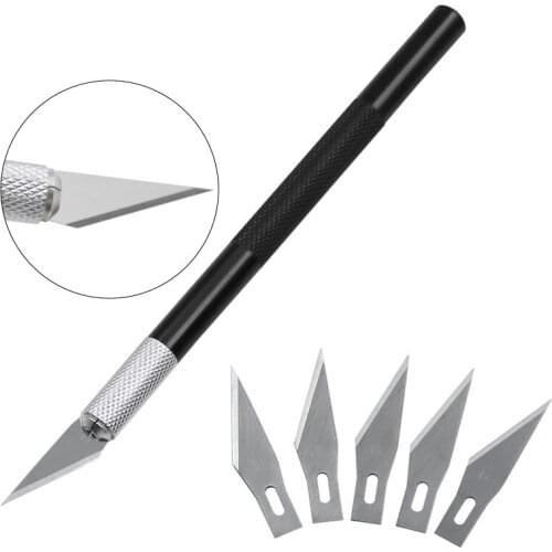 6pcs/Set Precision Hobby Knife Metal Handle With Blades For Arts Wood Carving Tools Crafts Phone PCB Repair Multi DIY Hand Tools