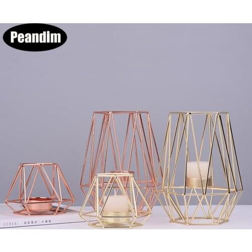 Peandim Geometry Candle Holders Nordic Romantic Candlestick For Wedding Decoration Table Centerpieces Valentines Gifts