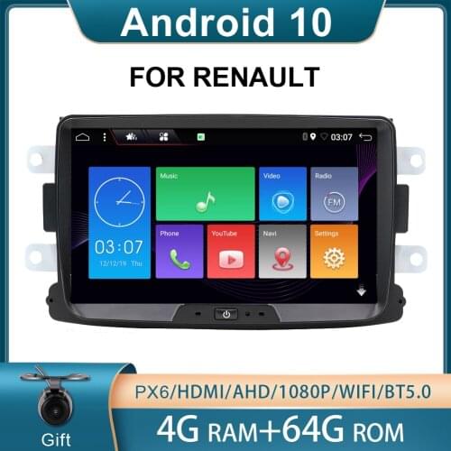 PX6 1 Din Android 10 Car Radio For Dacia/Sandero/Duster/Renault/Captur/Lada/Xray 2/Logan 2 Auto Multimedia Player RAM 4G 64G DSP