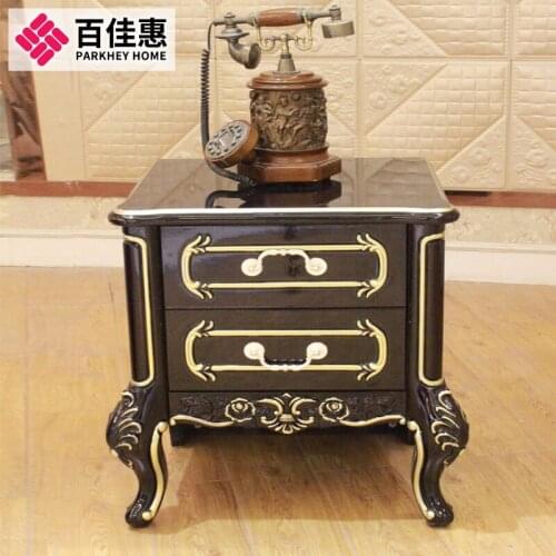 Baijiahui French solid wood table American modern light luxury style simple European storage bedside