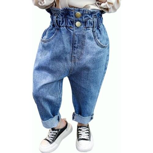 Baby Girls Jeans High Wiat Girl Jeans Casual Style Jeans Baby Spring Autumn Toddler Baby Girls Clothes