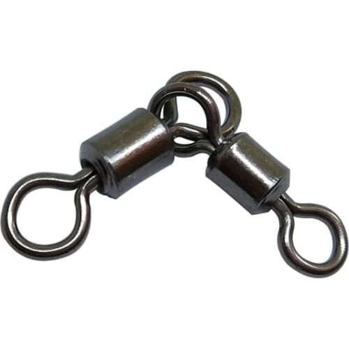INFOF 500/1000pcs Fishing Swivels Three-Way Barrel Swivel #10-#4/0 Carp Fishing Connector Rolling Triangle Joint Rolling Swivel