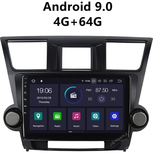 JSTMAX 10.2'' Android 9.0 4G + 64G ISP Screen Car Radio Stereo Player For Toyota Highlander 2009-2012 DSP Player GPS Navigation