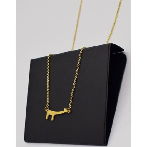 Korean version of personality creative simple titanium giraffe necklace clavicular chain cute animal accessories