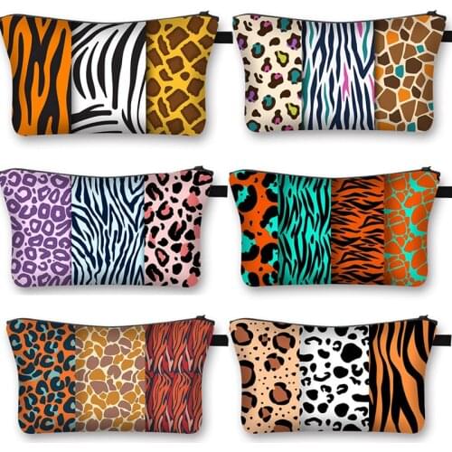 Leopard Print Cosmetic Bag Girl Travel Multifunctional Storage Bag Ladies Zipper Pouch Fashion Makeup Bag Small Clutch Gift