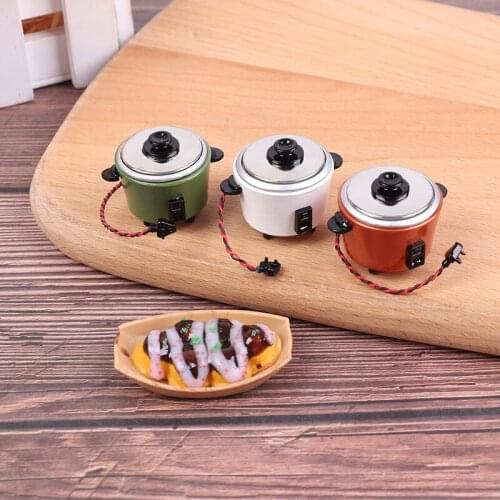 1pc New DIY Miniature White Black Rice Cooker Kitchen Accessories Decoration Craft For 1:12 Dollhouse Accessory Kids Toys