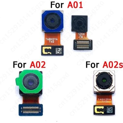 Original Rear Front Camera For Samsung Galaxy A01 A02 A02s Facing Backside Back Selfie Frontal Small Camera Module Spare Parts