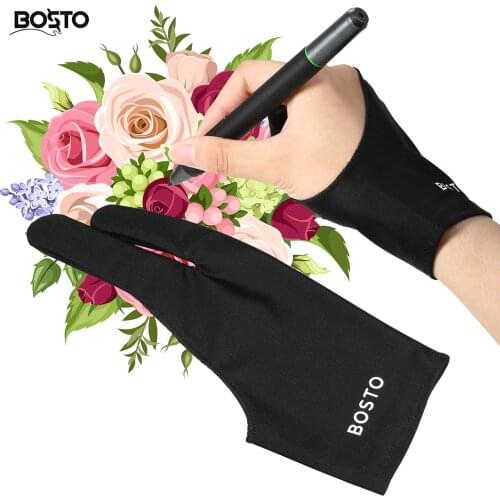 Tablet Drawing Glove Two-Finger Free Size Drawing Glove Artist for BOSTO/UGEE/Huion/Wacom Graphics Drawing Tablets