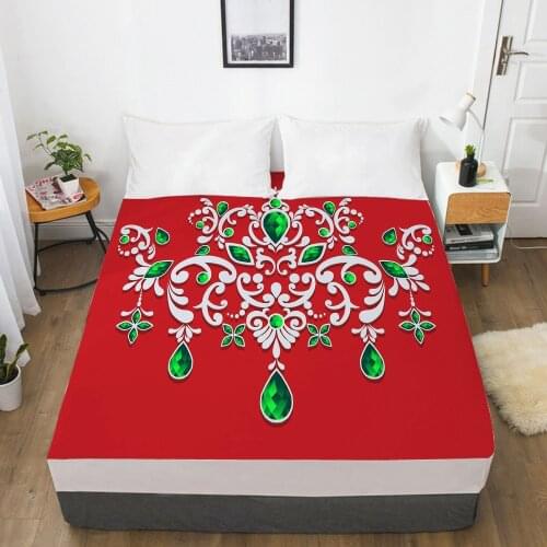 3D HD Digital Printing Custom Bed Sheet With Elastic,Fitted Sheet Twin Full Wedding Bedding Mattress Cover 150x200cm