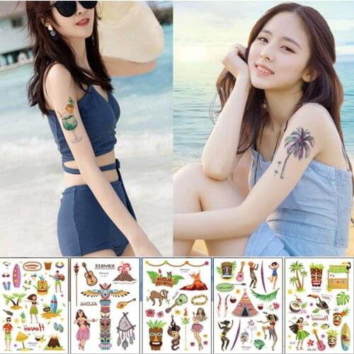 Ocean tattoo removable waterproof temporary tattoo sticker women sexy stickers bikini sea whale tattoo for girls kids summer