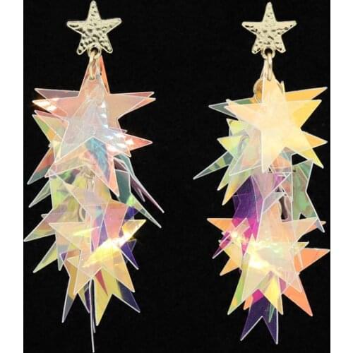 Earrings for Women Sequins Stars Exaggerated Fashion Earrings Female Gift Party Jewelry