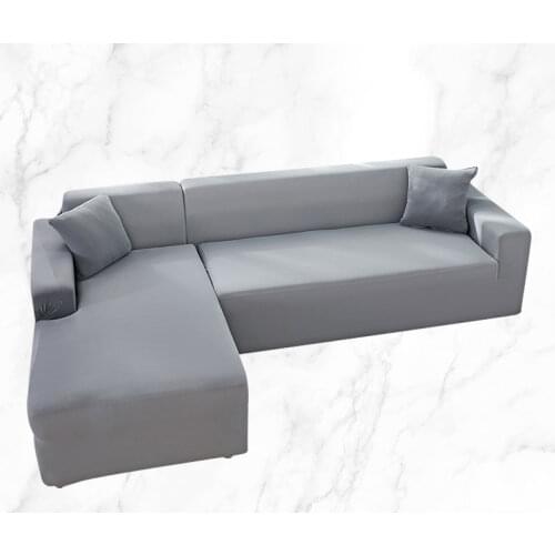 Grey Color Tight Wrap Sofa Cover Elastic Needs Order 2 Pieces Sofa Cover If L-style Sectional Corner Sofa capa de sofa
