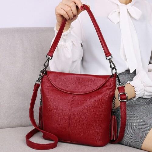 Genuine Leather Crossbody Bags For Women Luxury Handbag Fashion Lady Shoulder Bag Shopping Tote Purse Female Messenger Bag