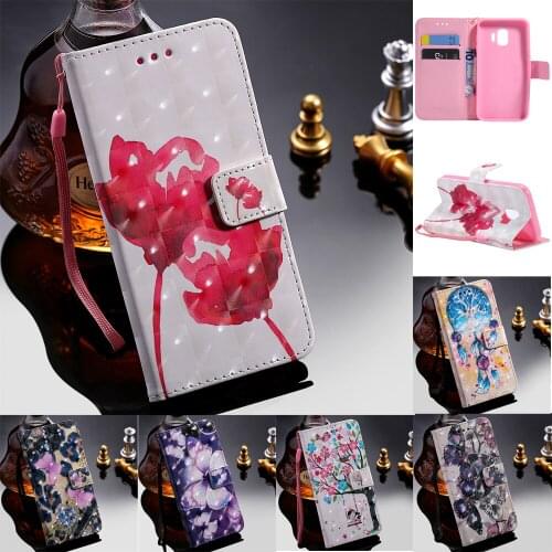 Sunjolly for Samsung Galaxy J2 Core Phone Case Lanyard 3D Stand Flip Wallet Cover coque for Samsung J2 Core Cases Luxury Bag