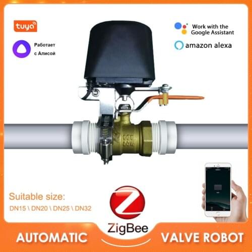 Tuya Zigbee 3.0 Automatic Gas Valve smart faucet Water/Gas Valve switch wireless controller pipe robot support Alexa google home