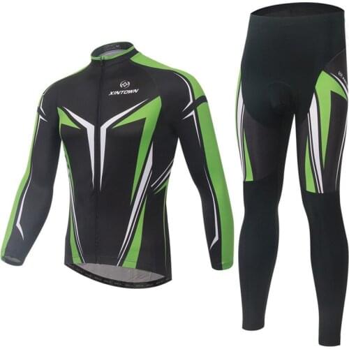 XINTOWN Autumn Team Cycling Clothing Mens Bike Sportswear Sets Ropa Ciclismo Breathable Gel Pad long sleeve cycling jersey Set