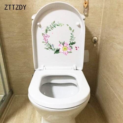 ZTTZDY 23.4*20.3CM Fresh Hand-Painted Garland Wall Decal Decor Modern Toilet Sticker T2-0362