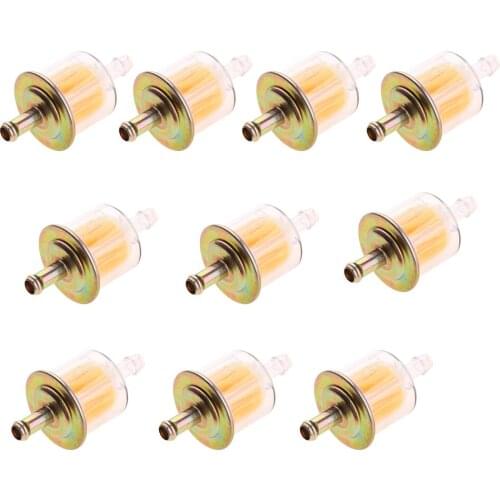 10pcs Motorcycle Inline Petrol Diesel Fuel Line Filter 7mm Plastic