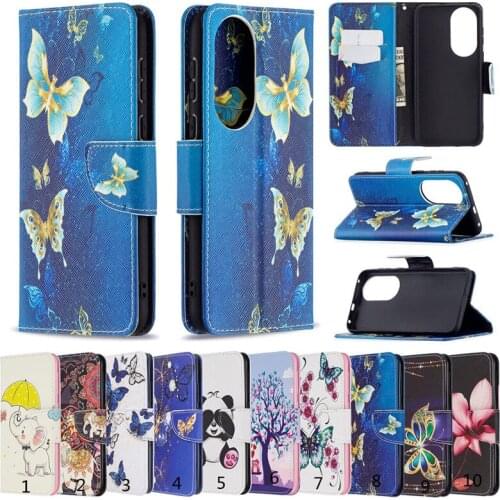 100Pcs/Lot Double-sided Printed Patterns Flip Phone Case For Huawei P50 Pro TPU in Inner Cover