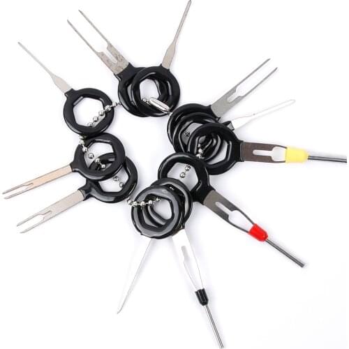 11pcs Car Terminal Removal Kit Wiring Crimp Connector Pin Extractor Puller Terminal Repair Professional Tools