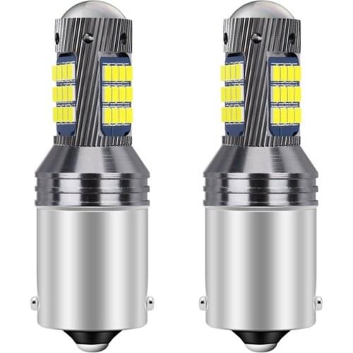 2pcs New 1156 BA15S 7506 P21W R10W Super Bright LED Car Brake Light Turn Signal Bulb Auto Backup Reverse Lamps Red White Yellow