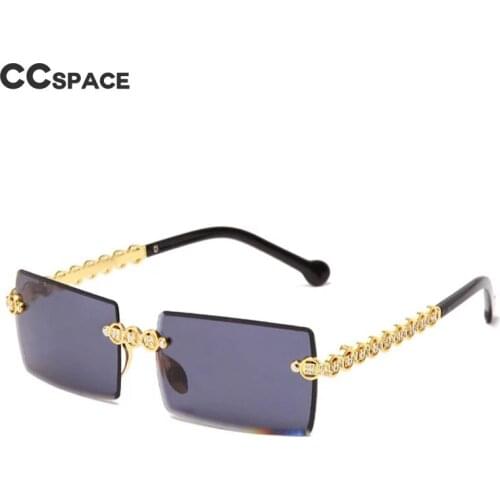 49967 Rimless Square Luxury Diamond Sunglasses Fashion Men Women Shades UV400 Vintage Glasses