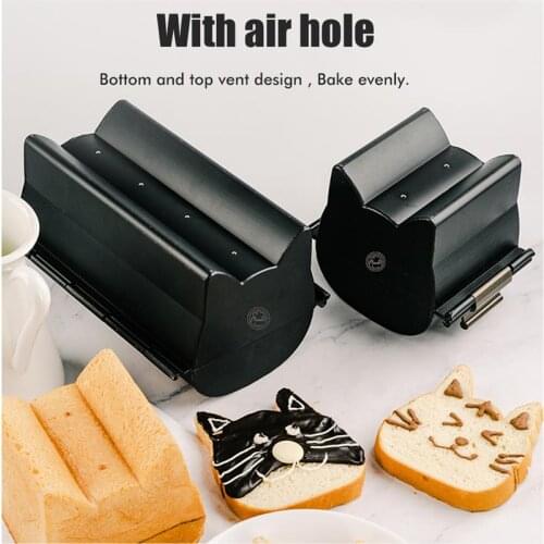 Aluminized Plate Bread Loaf Pans Non-Stick Bread And Loaf Pans Cute Cat Shaped Bread Baking Mold Cake Toast Bread Bakeware