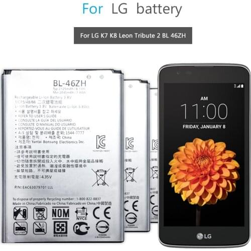 BL-46ZH Battery For LG K7 K8 Tribute 5 AS330 K332 K350N K371 K373 K8V K89 LS675 LS675 M1 M1V MS330 US375 X21 Mobile Phone