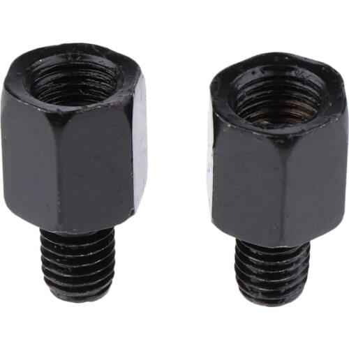 Scooter Motorcycle Rearview Side Mirror LH 10mm - RH 8mm Adapter Black