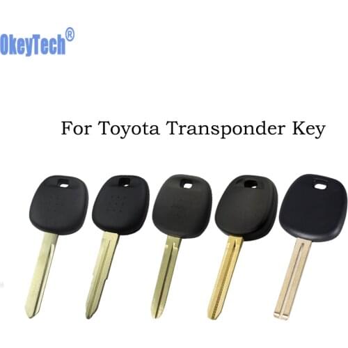 OkeyTech for Toyota Transponder Key Shell For Rav4 Prado Corolla Camry Yaris Corolla Uncut Blank Blade Cover Fob Case No Logo
