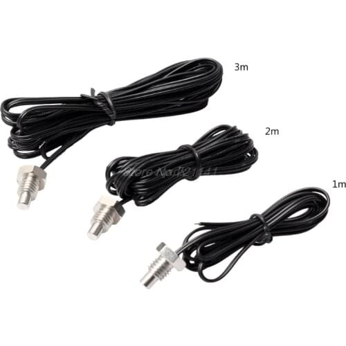 NTC 10K Thermistor Temperature Sensor M8 Thread Probe Cable 1m 2m 3m Waterproof Dropship