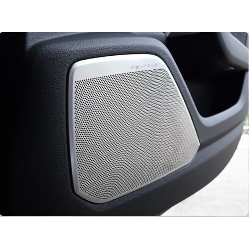 For Audi A6 C8 A7 4KA 2018 2019 Car Styling Door Loudspeaker Sound Chrome Speaker Cover Trim Frame Sticker Interior Accessories