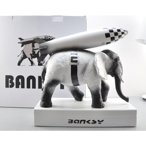 Art Sculpture Banksy elephant statue Resin Craft Home Decoration Christmas Luxurious Gift figurine ornament