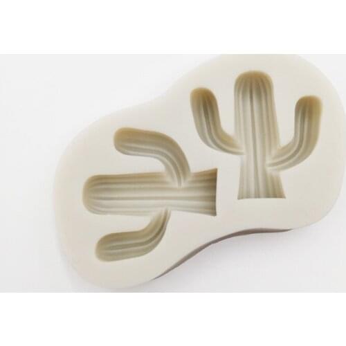 Minsunbak Two Hole Cactus Tree Cake Decoration tool DIY Chocolate Gumpaste Mould Kitchen Accessories Food Grade Silicone