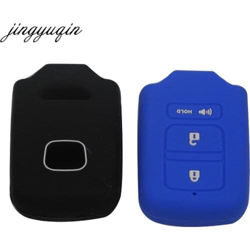 Jingyuqin Skin Silicone Car Key fob Cover for honda Vezel City Civic Jazz BRV BR-V HRV Keyless Entry Case Protect Holder