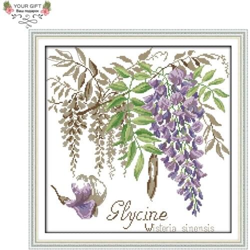 Joy Sunday H462 Free Shipping 14CT 11CT Stamped and Counted Home Decoration Violet Flowers Needlepoint Embroidery Cross Stitch