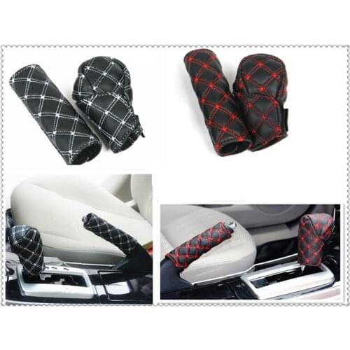 Car interior hand brake shift knob cover gear box 2 pieces / set for Ford Focus MK2 MK3 MK4 kuga Escape Fiesta Ecosport