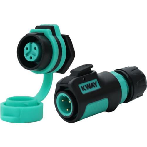 KWAY K12 Waterproof Shockproof IP68 M12 Connector 2 3 4 5 6 7 8 Pin PCB Bulkhead Rated Current 3A 5A Industrial Power Connectors