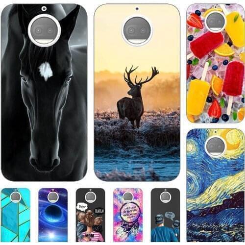 Fashion Bumper Cute Case For Motorola G5S Plus XT1803 XT1805 XT1806 XT1804 XT1802 5.5" Case Hard Matte Cat Horse Flower Cover