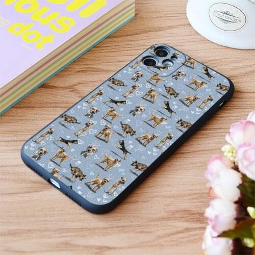 For iPhone The Border Terrier Print Soft Matt Apple iPhone Case 6 7 8 11 12 Plus Pro X XR XS MAX SE