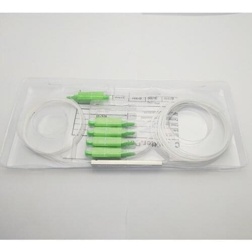 Optical Splitter SC APC 0.9mm 1X8 FTTH Fiber Optic Splitter SC UPC PLC FBT Optical Coupler Singlemode Simplex Steel Pipe PVC