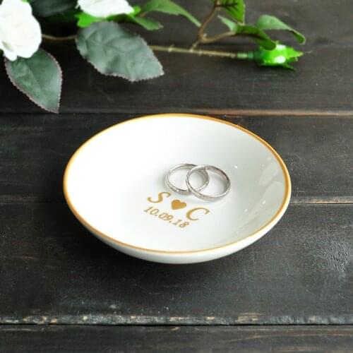 Custom Wedding Ring Holder, Personalized Initials and Date, Personalized Ring Dish, Custom Jewelry Dish, Wedding Gift