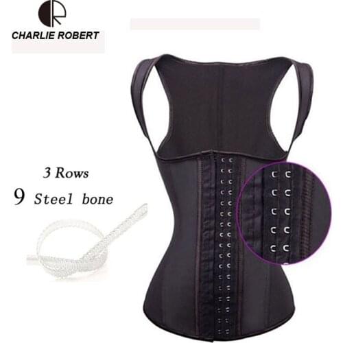 Plus Big Size 5XL Control Firm Tops 9 Steel Bone Corset Waist Corsets & Bustiers Slimming Shapewear Vest Korsett for Women AC107