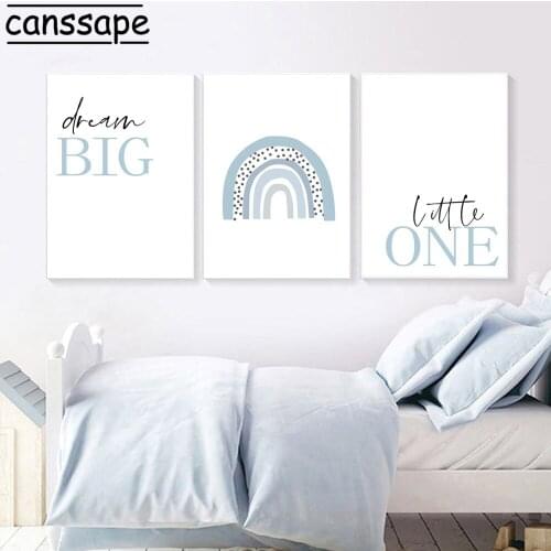 Nursery Canvas Poster Rainbow Wall Art Print Quotes Paintings Nordic Posters And Prints Blue Boys Bedroom Home Decoration