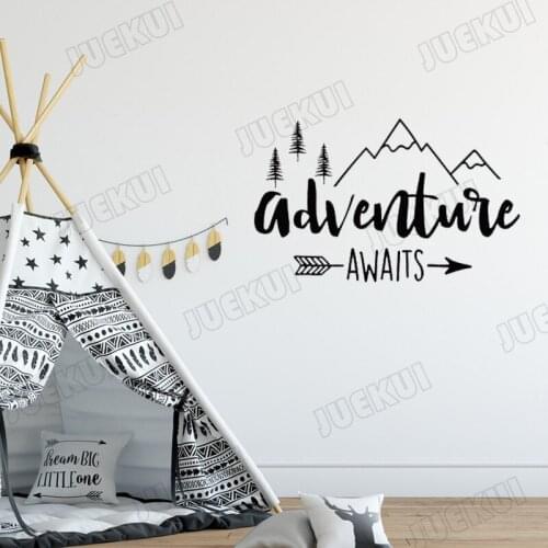 Adventure Awaits Hill Wall Stickers for Kids Room Art Decoration Vinyl Wall Decals Babies Bedroom Poster Murals Sticker TA609