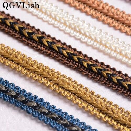 QGVLish 15M/lot 1.3cm Wide Curtain Lace Trims Belt Ribbons DIY Sewing Sofa Stage Tablecloth Clothing Chair Edge Lace Trim Decor