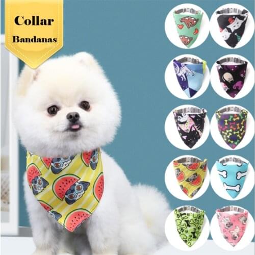 Adjustable Dog Collar Cotton Washable Cartoon Dog Bandanas Bow ties Collar Pet Scarf For Puppies Kittens Dog Accessories
