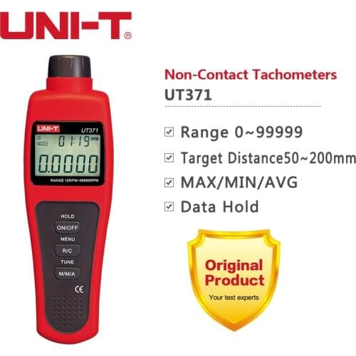UNI-T UT371 Handheld Non-Contact Tachometers RPM Range 10~99999 MAX/MIN/AVG Target Speed Measuring Instruments