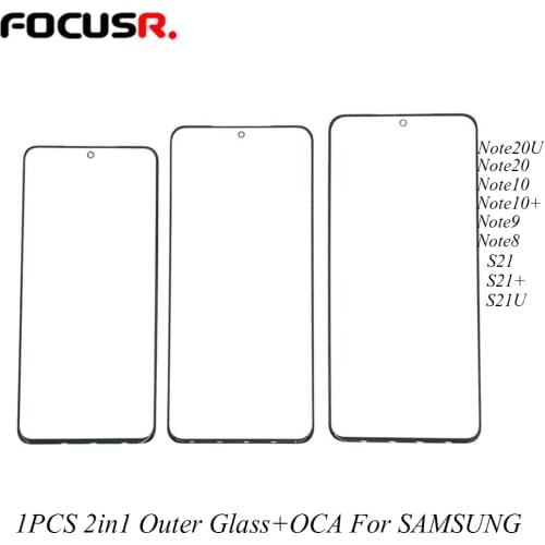 2in1 Mobile Phone Touch Panel Outer Glass Lens With OCA Front Glass Replacement For Samsung Galaxy S21 Note 8 9 10 Note20 Crack